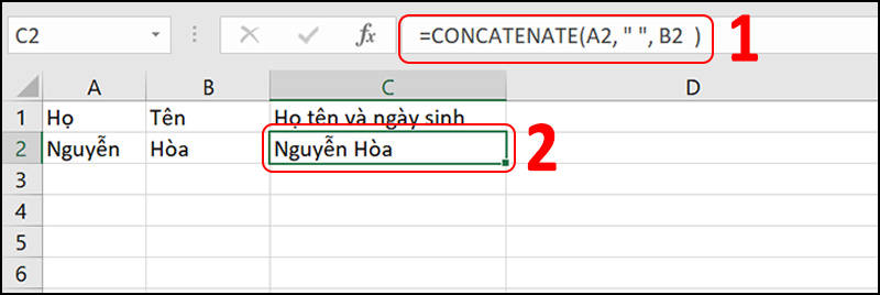 H&agrave;m CONCATENATE